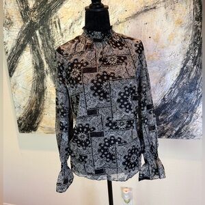 NWT The Kooples Black and Silver Sheer Women’s Shirt